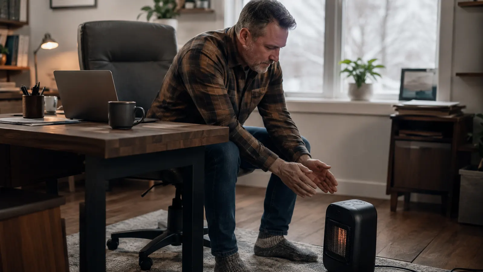 How to Stay Warm at Your Desk With a Small Space Heater
